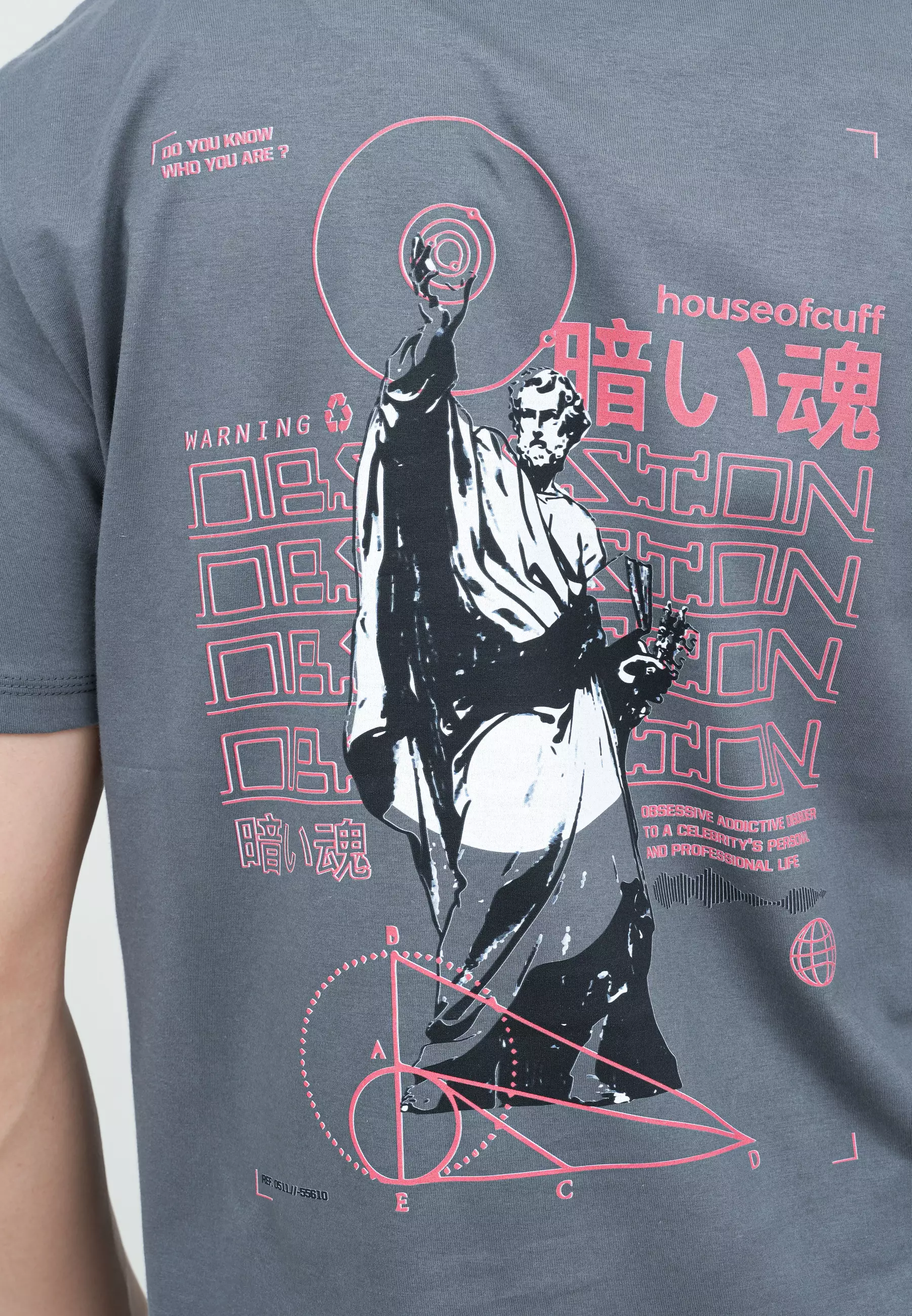 Houseofcuff T-shirt Kaos Abu Motif Warning Size S - 4XL