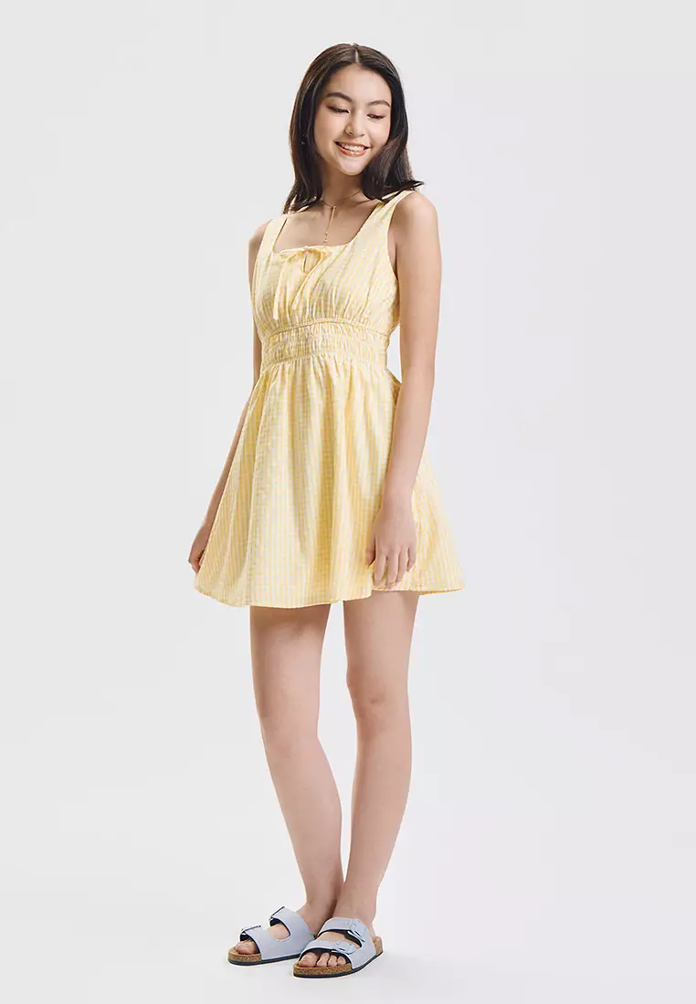 Sleeveless Gingham Mini Dress