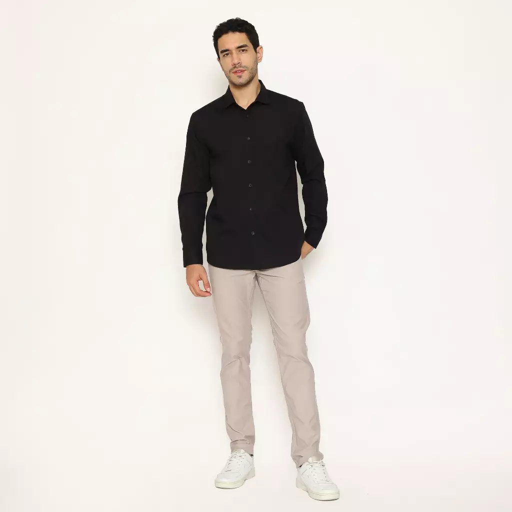 AMK Kemeja Pria Lengan Panjang SHS MASAHIRO L/S Premiere Solid Black