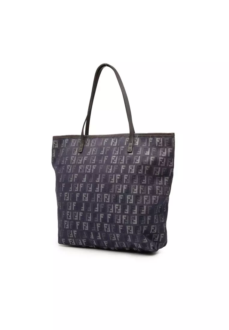 Pre-Loved Fendi Zucchino Denim Tote