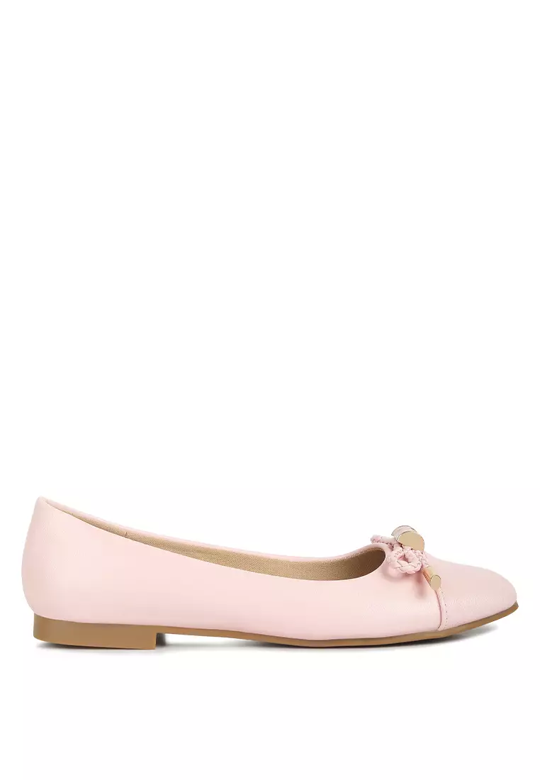 Discount on London Rag  shoes - SKU: Pink Metallic Embellished Flat Ballerinas