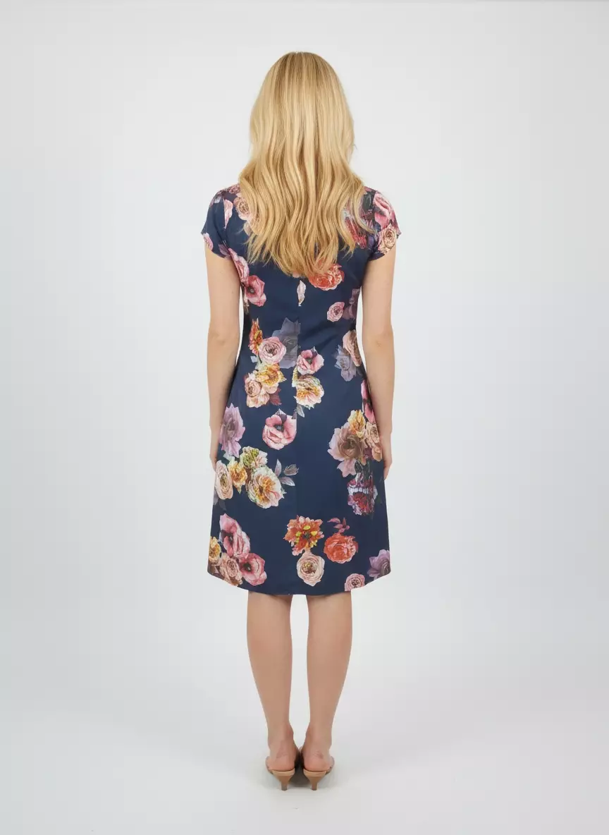 Chloe Floral Dress In Navy