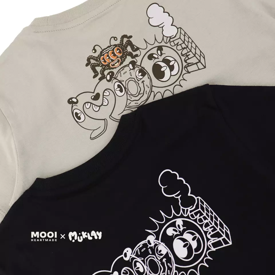 Mooi X Muklay Kaos Anak Unisex Graphic Tee Kids - Beige