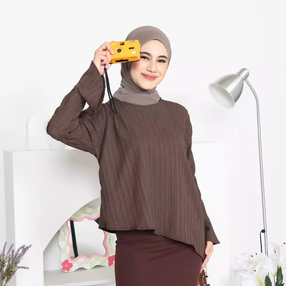 Giselle Blouse Asimetris - Mahogany M19826 R57S4