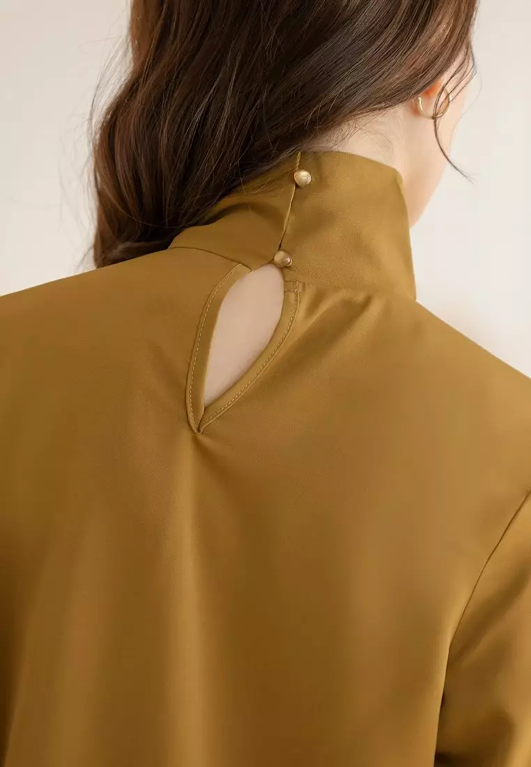 Statement High Neck Long Sleeve Shirt [AB19711]