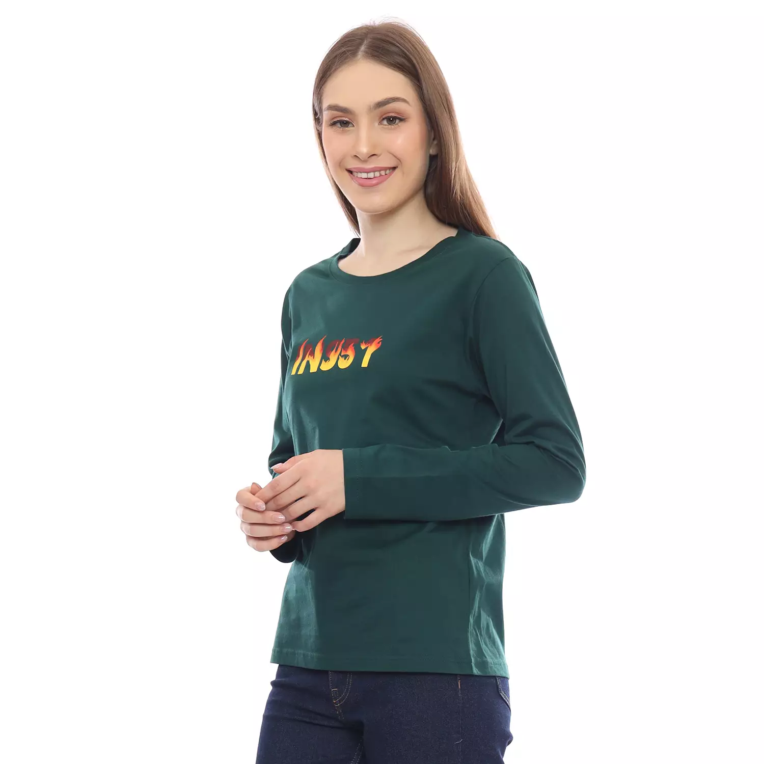 Insight Kaos Lengan Panjang Wanita B Fiery Bone Long Tee Planet Surf