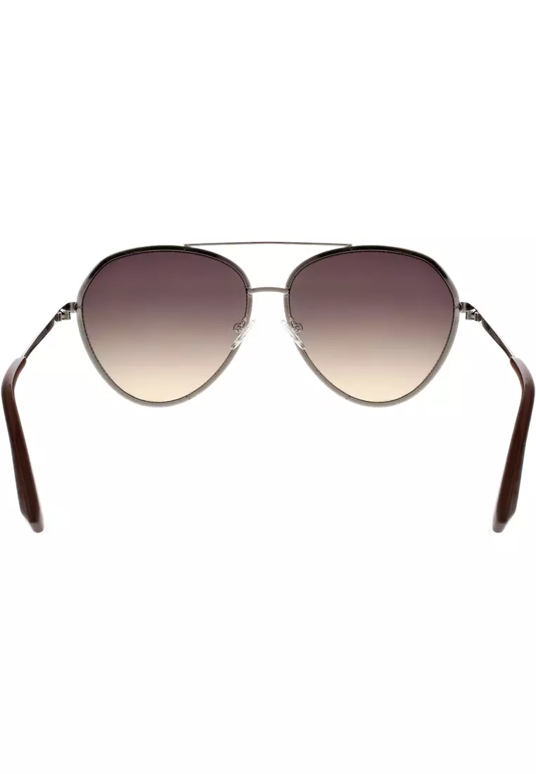 Kendall + Kylie Gunmetal Oversized Aviator With Epoxy Detail Sunglasses