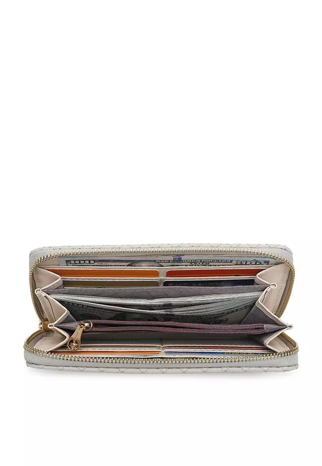 Quilted Long Purse / Wallet - White
