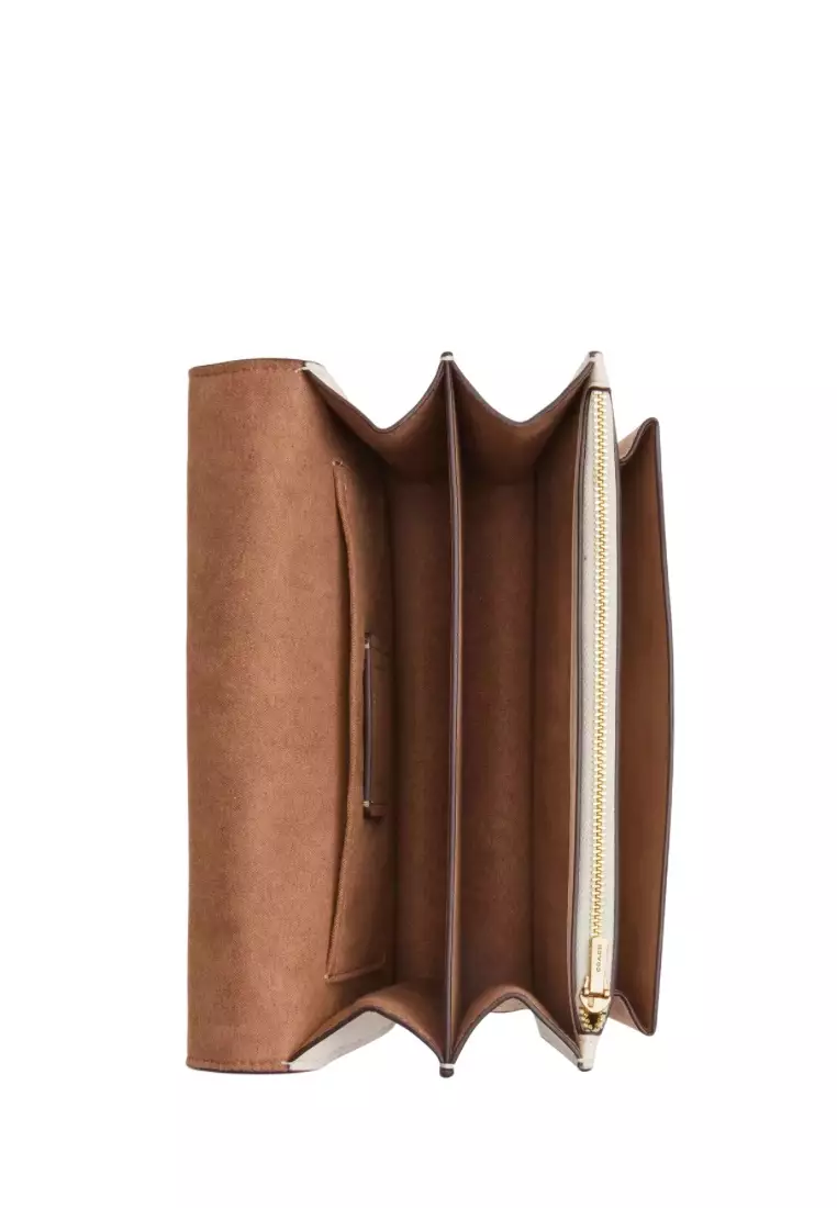 Klare Crossbody Bag in Signature Canvas Silver Sand Taupe