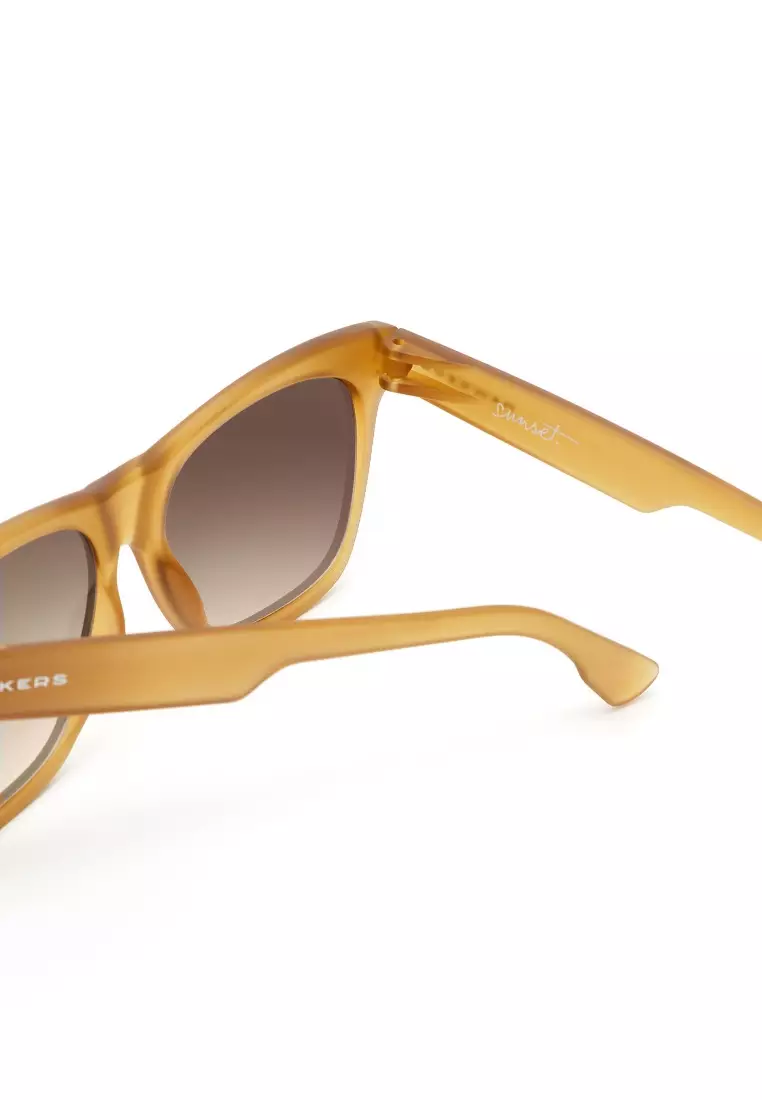 HAWKERS Mustard Brown Gradient SUNSET Asian Fit Sunglasses for Men and Women