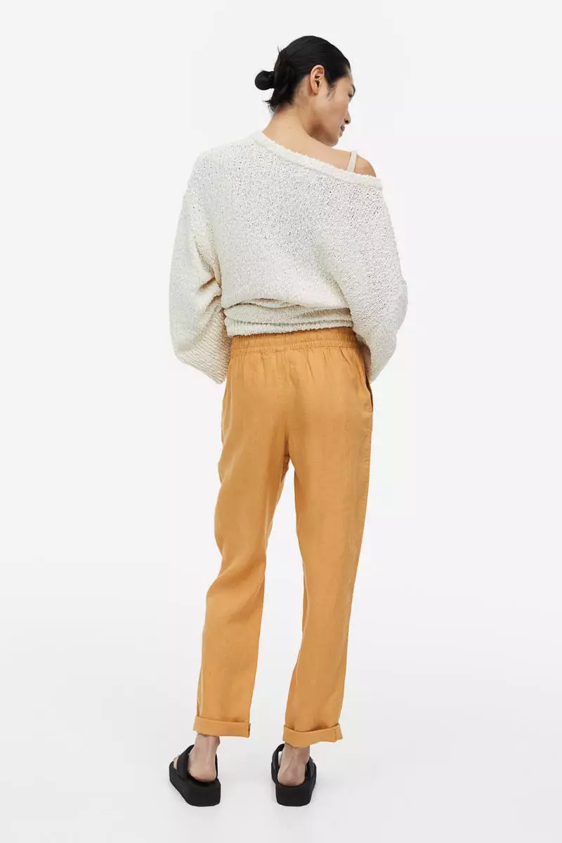 H&m linen best sale joggers
