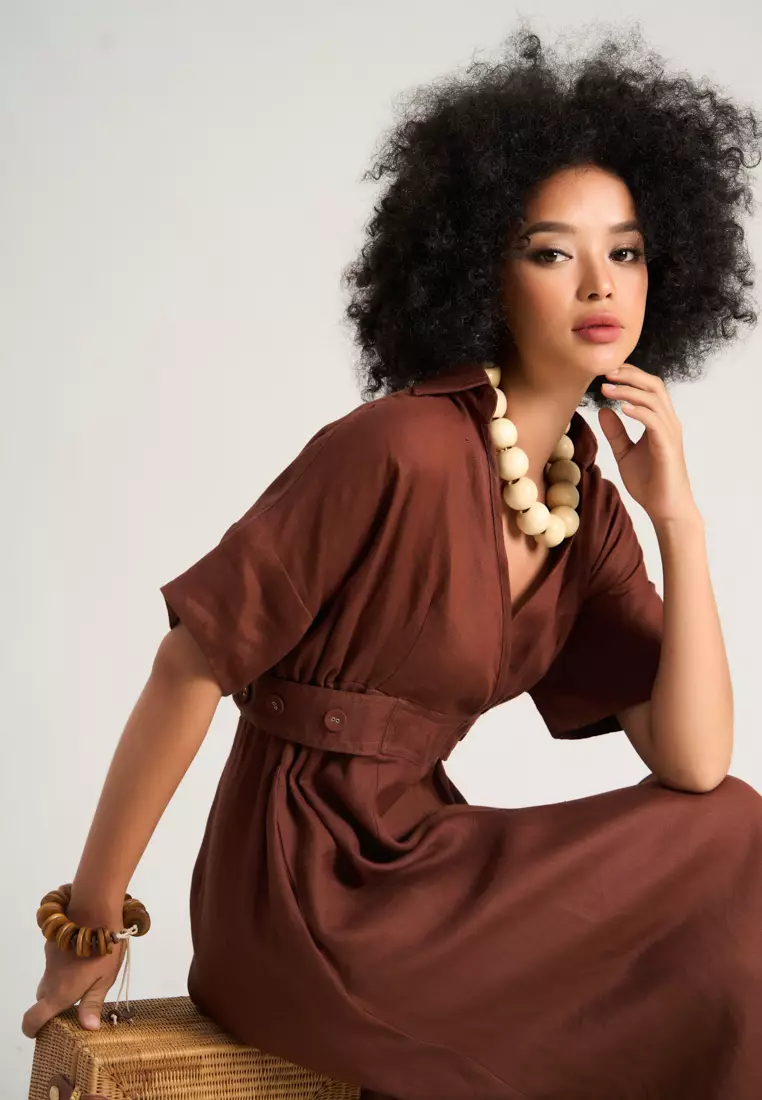 Linen Maxi Wrap Dress