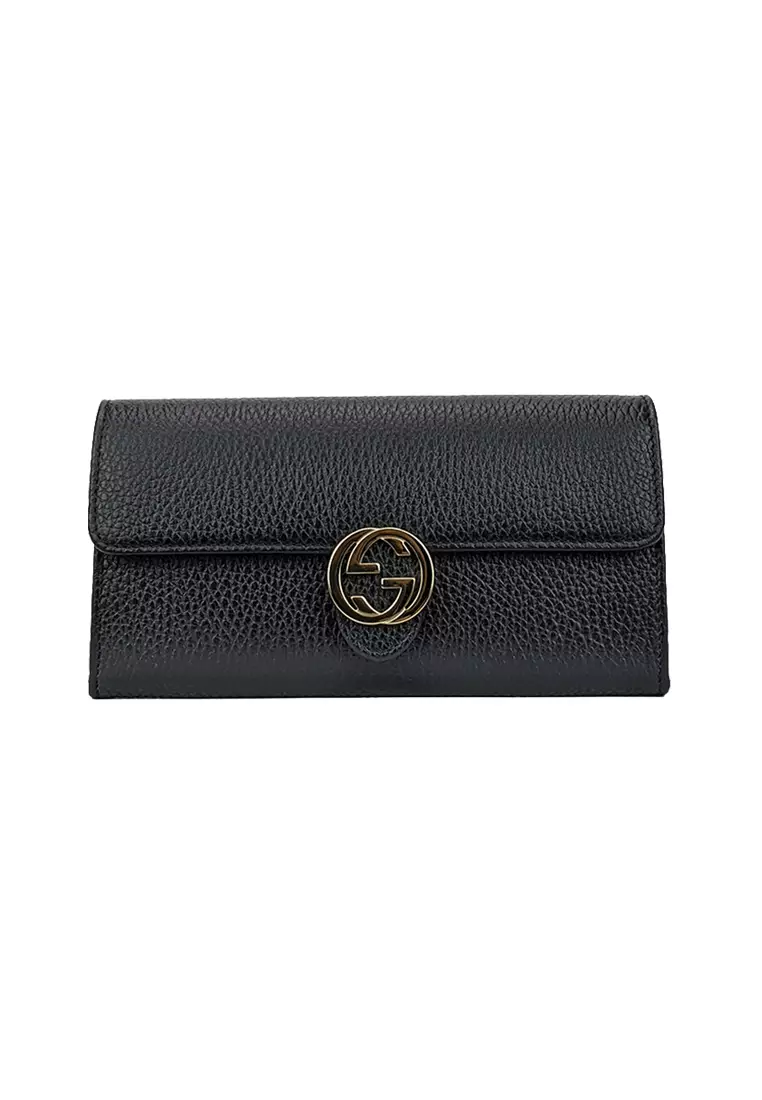 GUCCI Icon GG Interlocking Wallet Black 615524