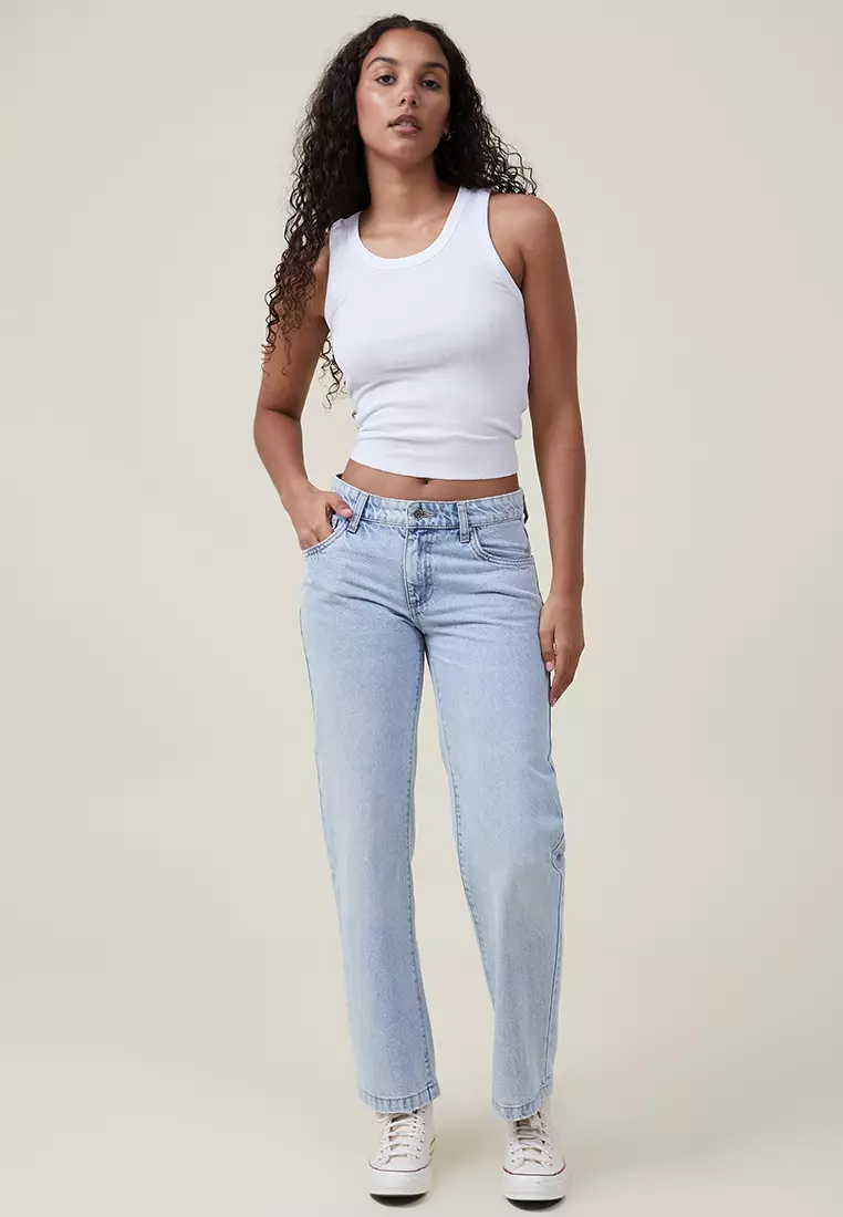 Buy Cotton On Low Rise Straight Jeans Asia Fit 2024 Online | ZALORA ...