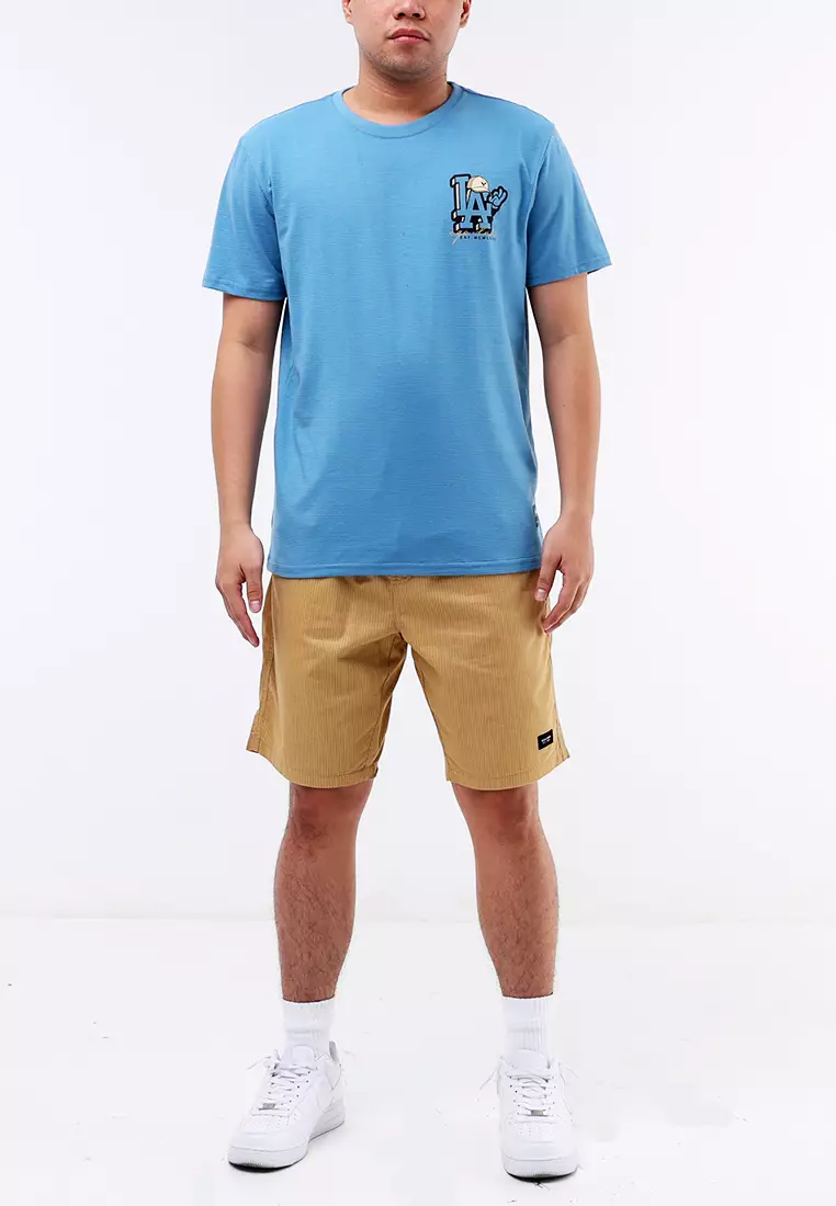 Round Neck Streaky Short Sleeves T-Shirt