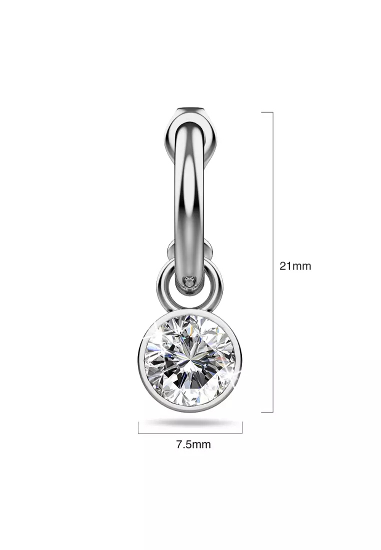 Colette Earrings Embellished with SWAROVSKI® crystals - White Gold/Clear