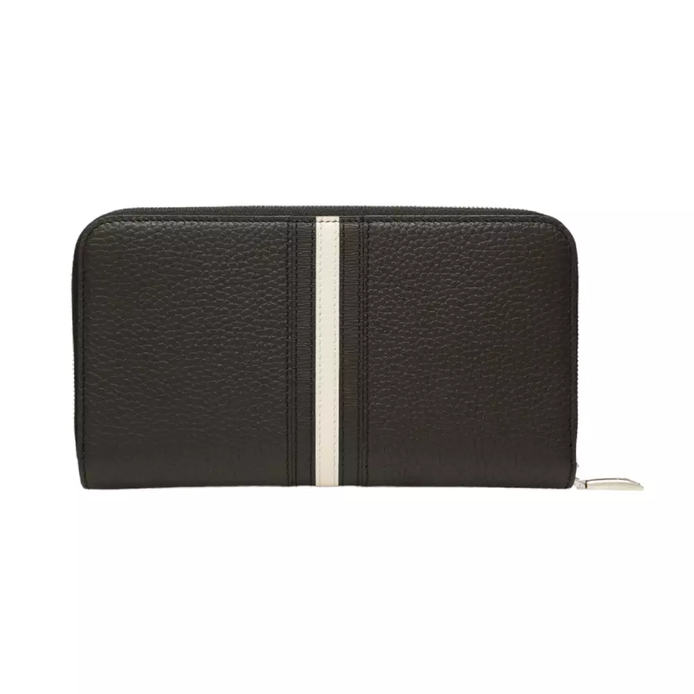 Jual BALLY Bally Ribbon Zip Around Wallet Black White Original 2024 ...