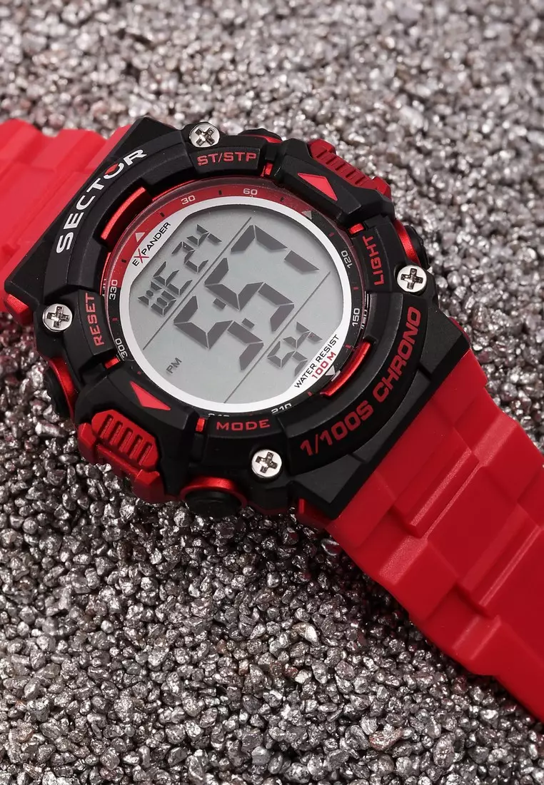 [3 Years Warranty] Sector Ex-32 40mm Case Men's Digital PU Watch R3251544002
