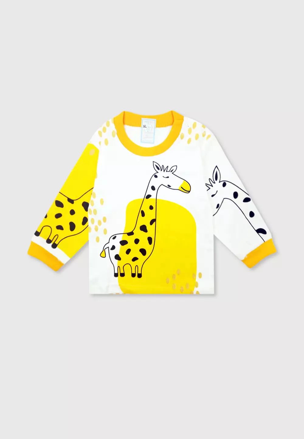 Wakakids Piyama Anak Setelan Baju Tidur Lengan Panjang Unisex Motif Giraffe 4091 Kuning