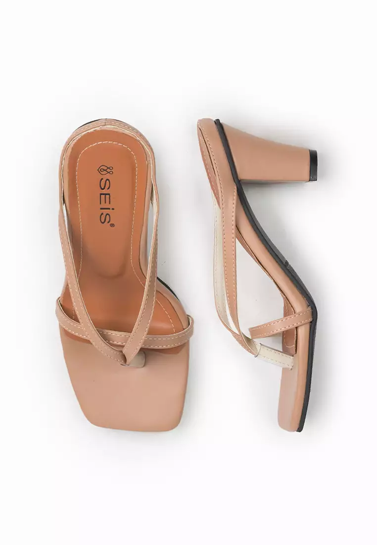 Seis Evita Sandal High Heels Wanita 7 cm Series-MOCCA