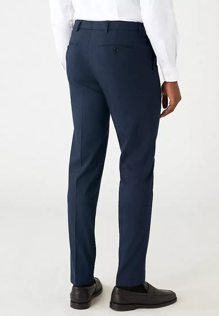 Textured Stretch Trousers