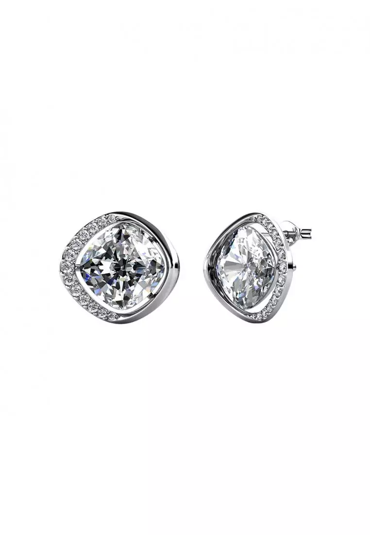 London Crystal Earring WG - Anting Crystal by Her Jewellery