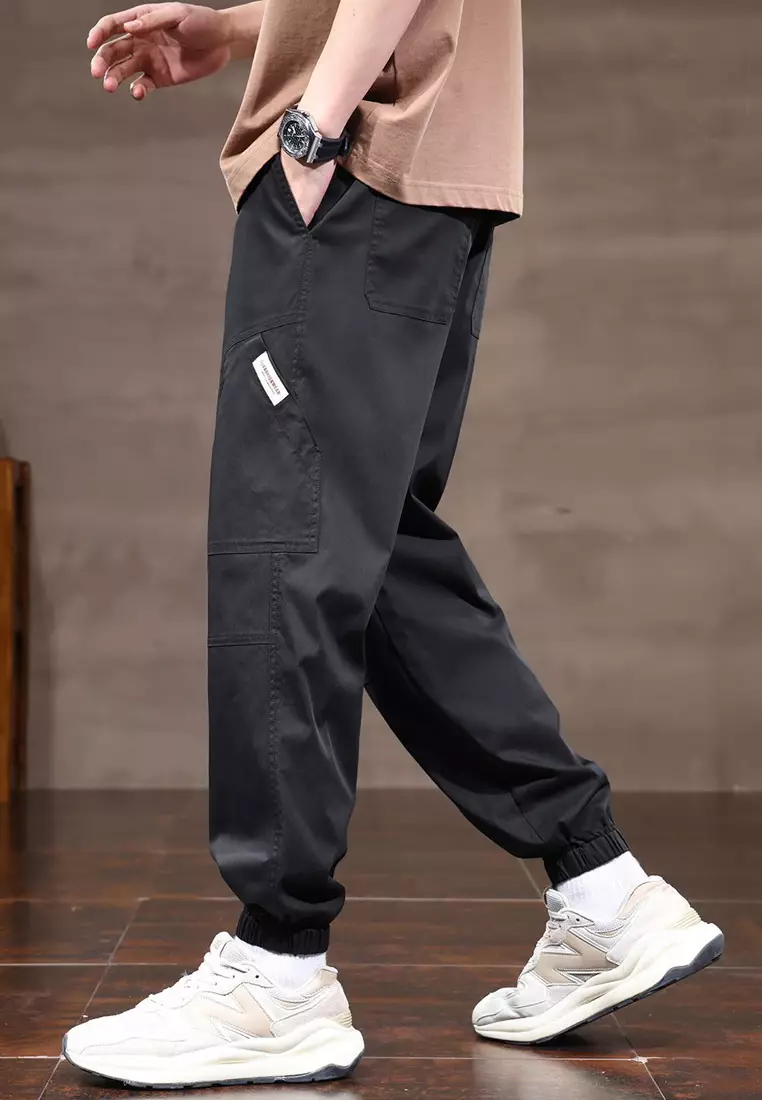 抽繩休閒束腳褲