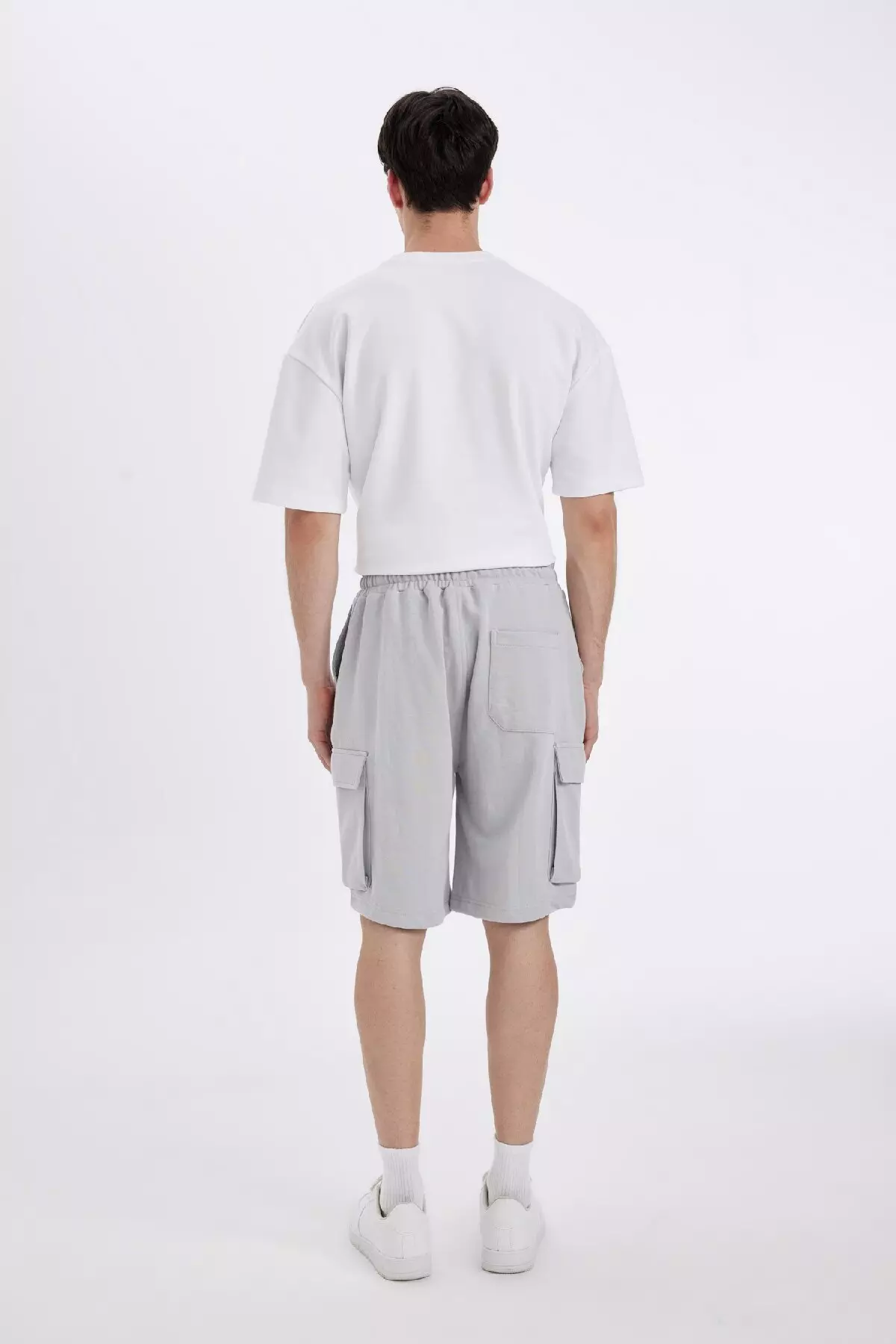 Relaxed Fit - Elastic Waist Lace up Bermuda Shorts C5591Ax24Hs