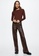Mango brown Leather-Effect Straight Trousers 9ADA5AA2F7A1B3GS_5
