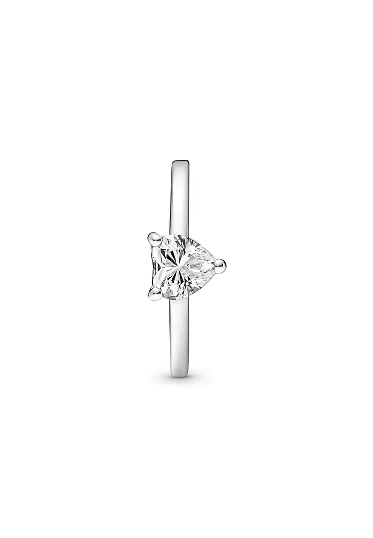 Sparkling Heart Solitaire Ring