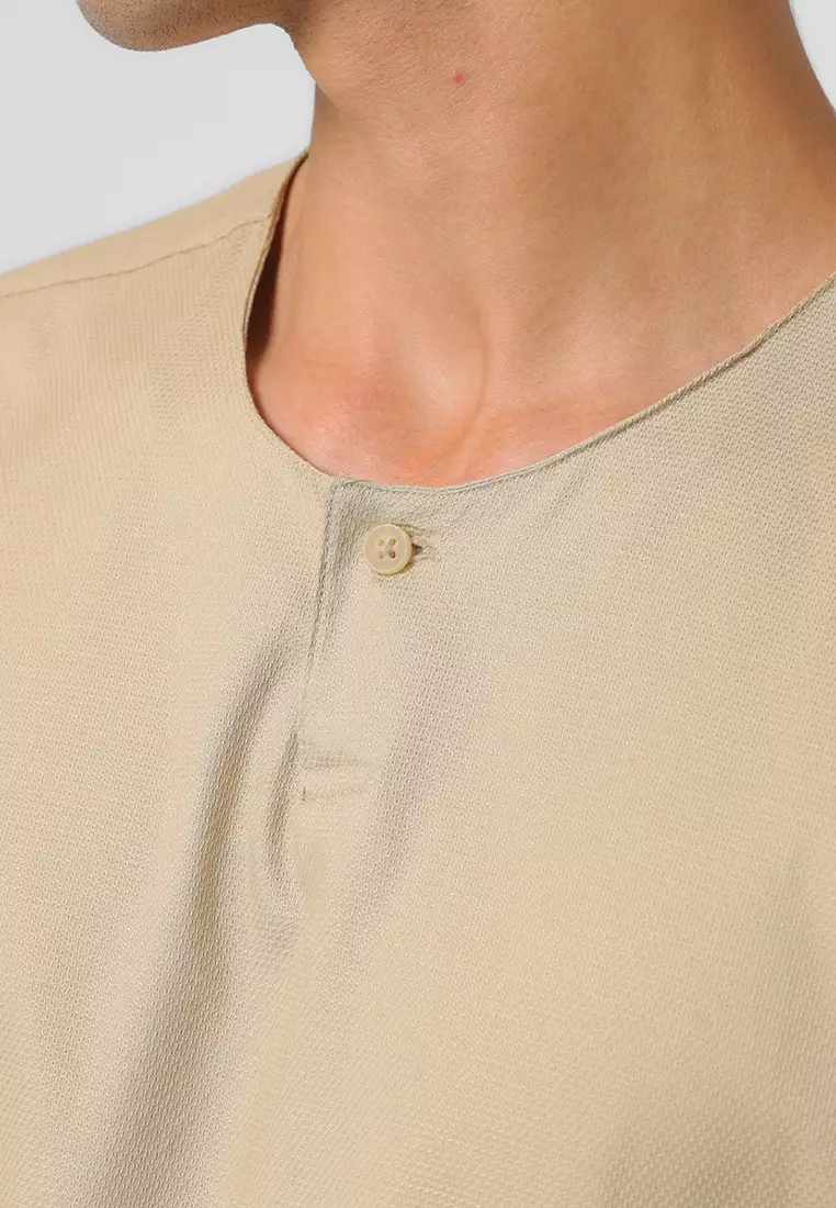 Kemeja Koko Pria Lengan Pendek Baju Muslim Pria AZRIL BEIGE