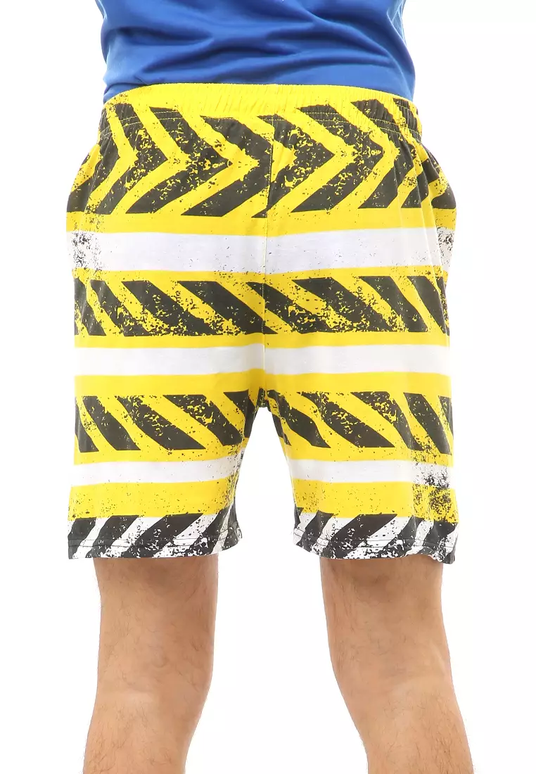 Jaymes Short Pants Celana Dalam Boxer Pria Zebra Cross Motive Material Cotton ORIGINAL - BlackYellow