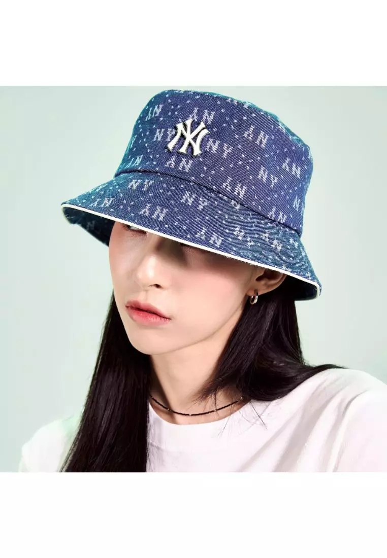 MLB Korea Denim Dia Monogram Bucket Hat 3AHTMD13N ハット エムエルビーコリア MLB Korea Denim Dia Monogram Bucket Hat