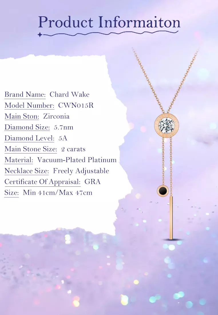 Kalung Wanita Korea Elegan Titanium Original Zircon 5A Perhiasan Kalung Cewek Anti Pudar