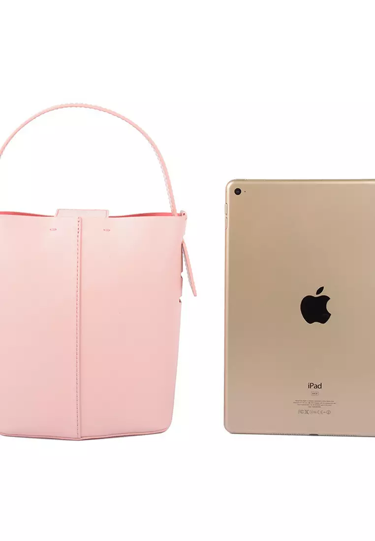 Terranova Felucca Mini Top Handle Bucket Bag in Peach/Pink Sunset