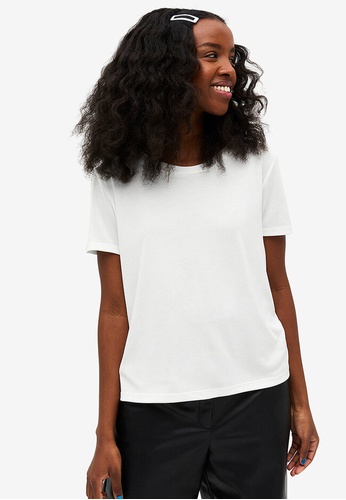 Monki white Soft T-Shirt 91BE2AACB9838AGS_1