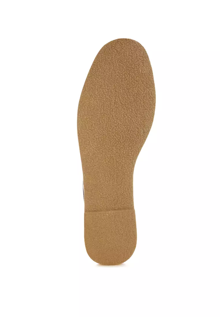 Round Toe Canvas Loafers In Black