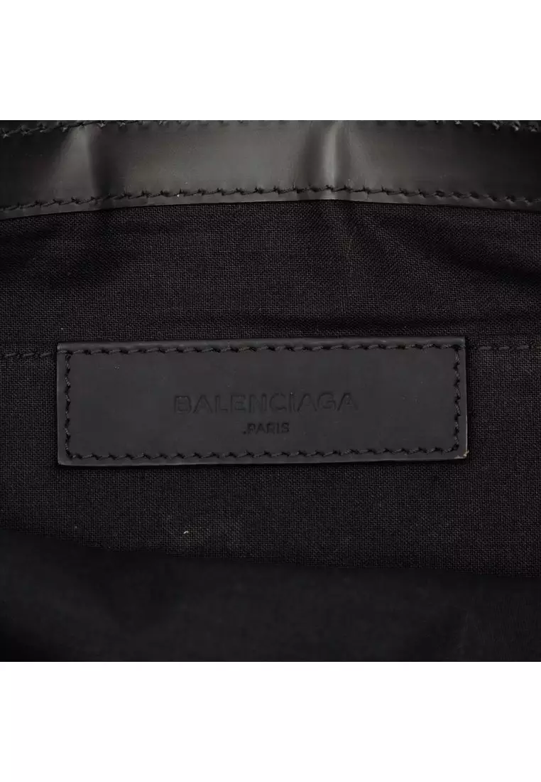 Pre-Loved Balenciaga Canvas Navy Clip Clutch L