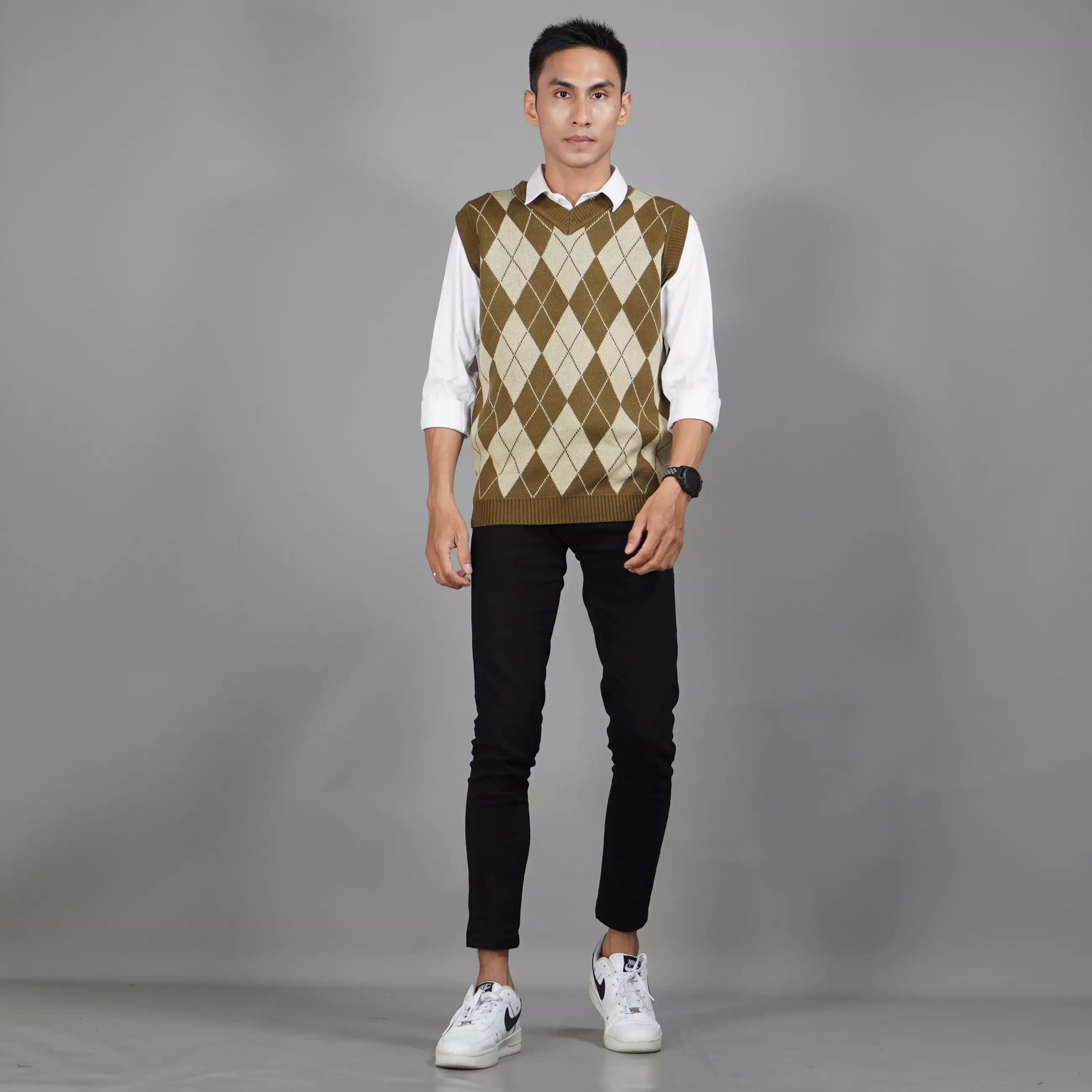 Jual Okechuku Okechuku Rompi Rajut Pria Rompi Seragam Kantor Knit Outer