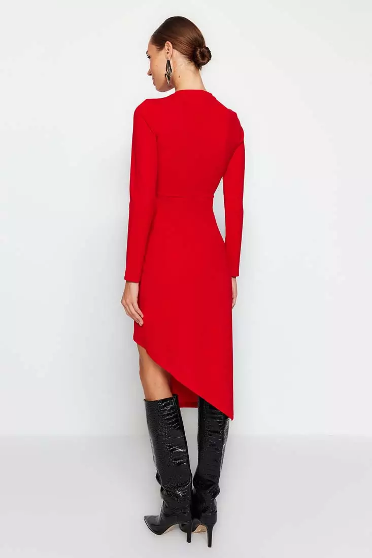 Buy Trendyol Asymmetrical Midi Dress 2024 Online | ZALORA