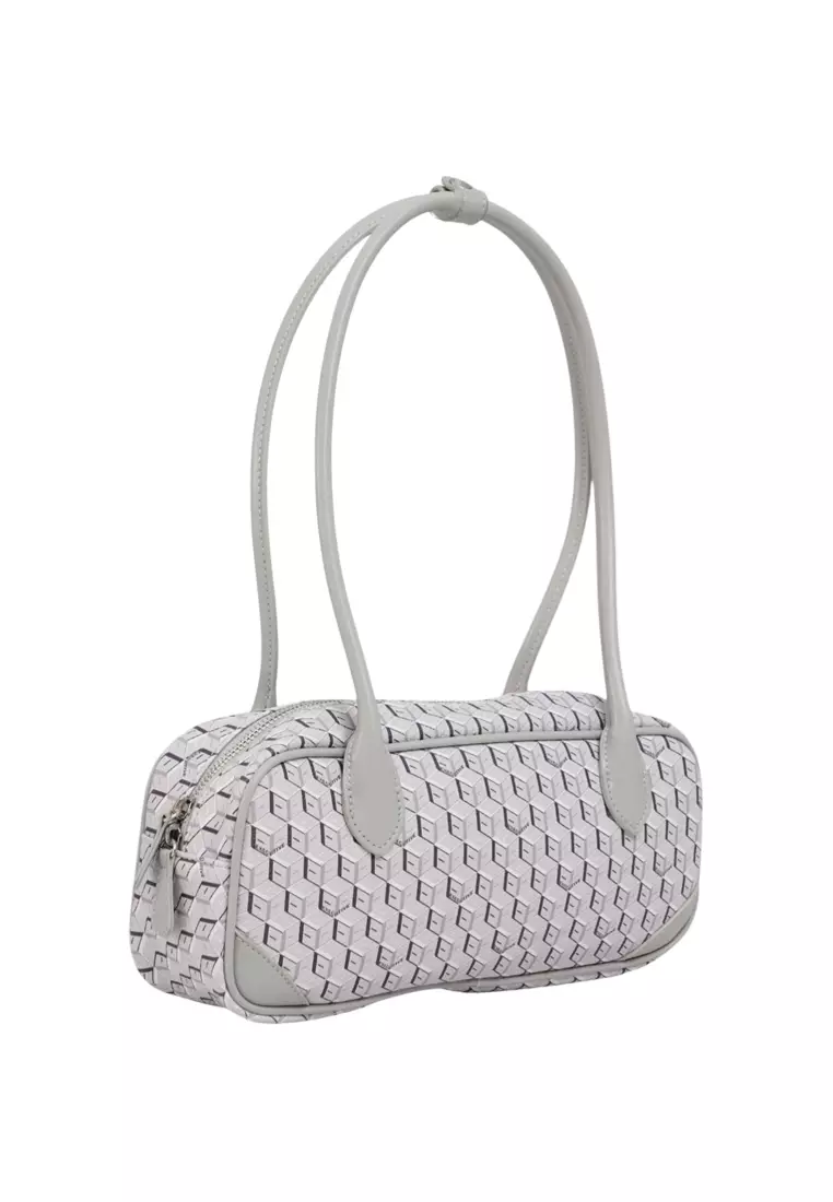 Light Grey Leather Shoulder Bag