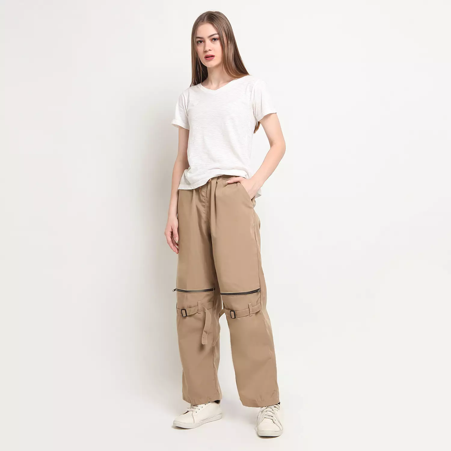 OKECHUKU Queen Celana Hypebeast Loose Fit Pants Streetwear Techwear Baggy Pants Wanita