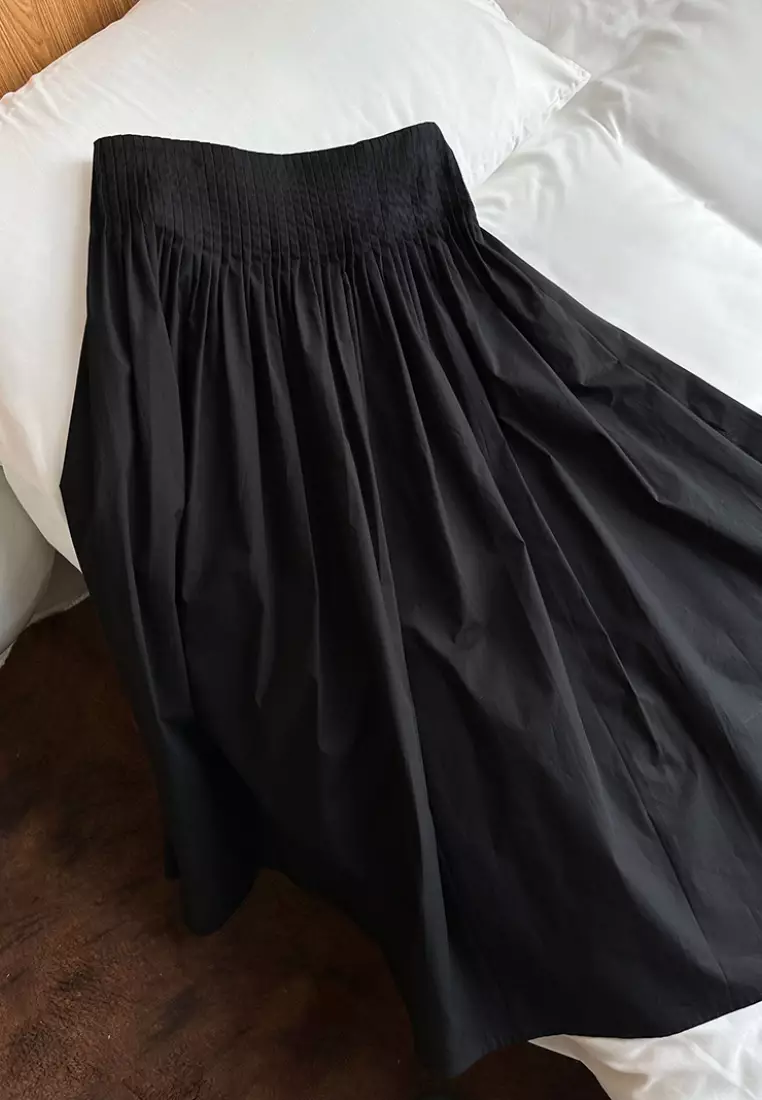 Elegant high waist pleated skirt K061708BK
