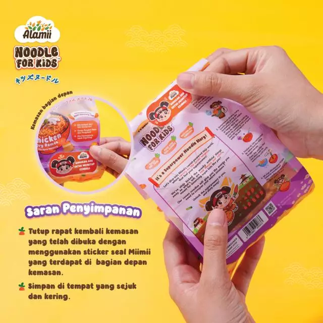 Alamii Noodle For Kids Chicken Dry Ramen  - Mie Instan Sehat untuk Anak Tanpa MSG dan Pengawet Halal