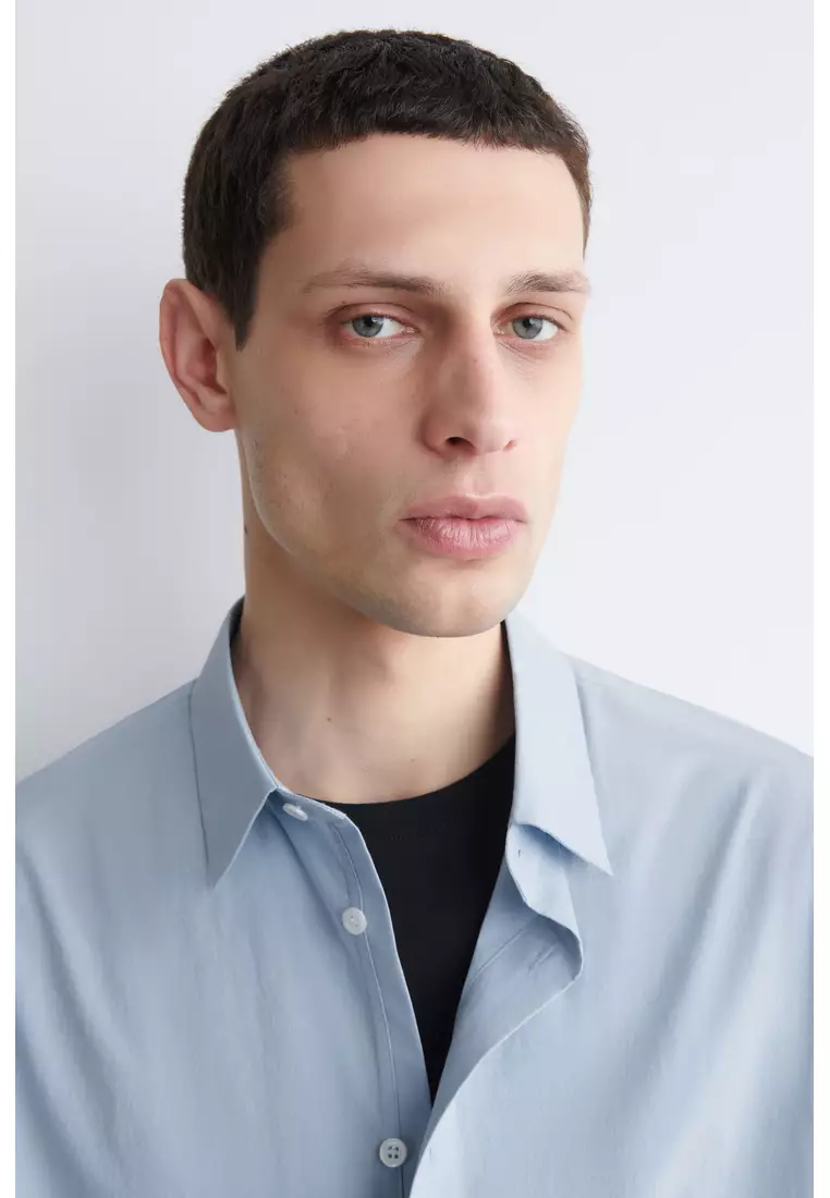 RELAXED PIMA COTTON-POPLIN SHIRT