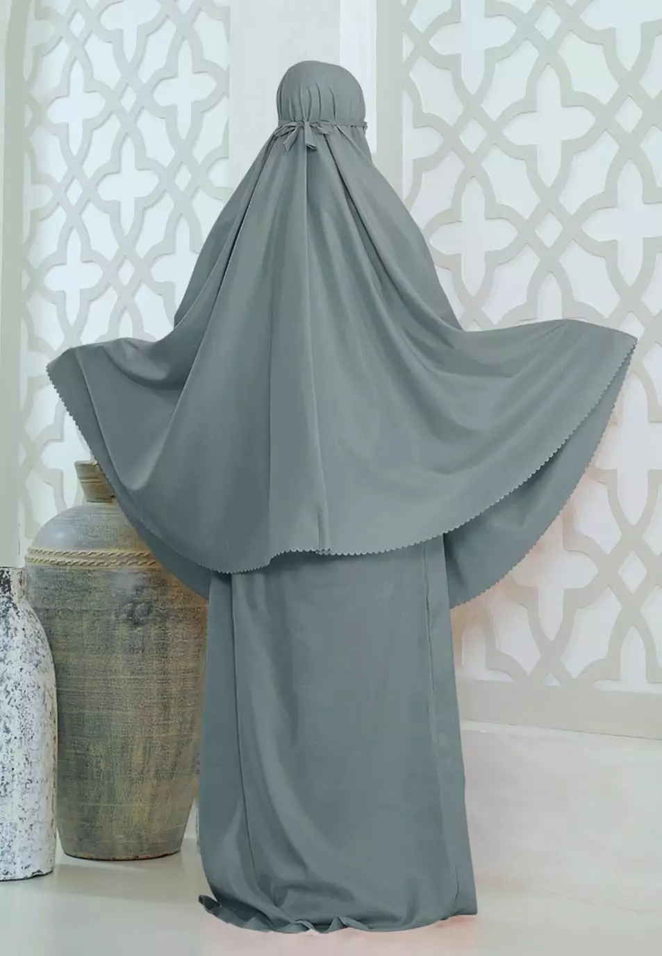 Zelena - Mukena Basic Sabira Lasercut 2in1 Prayer Set - Dewasa