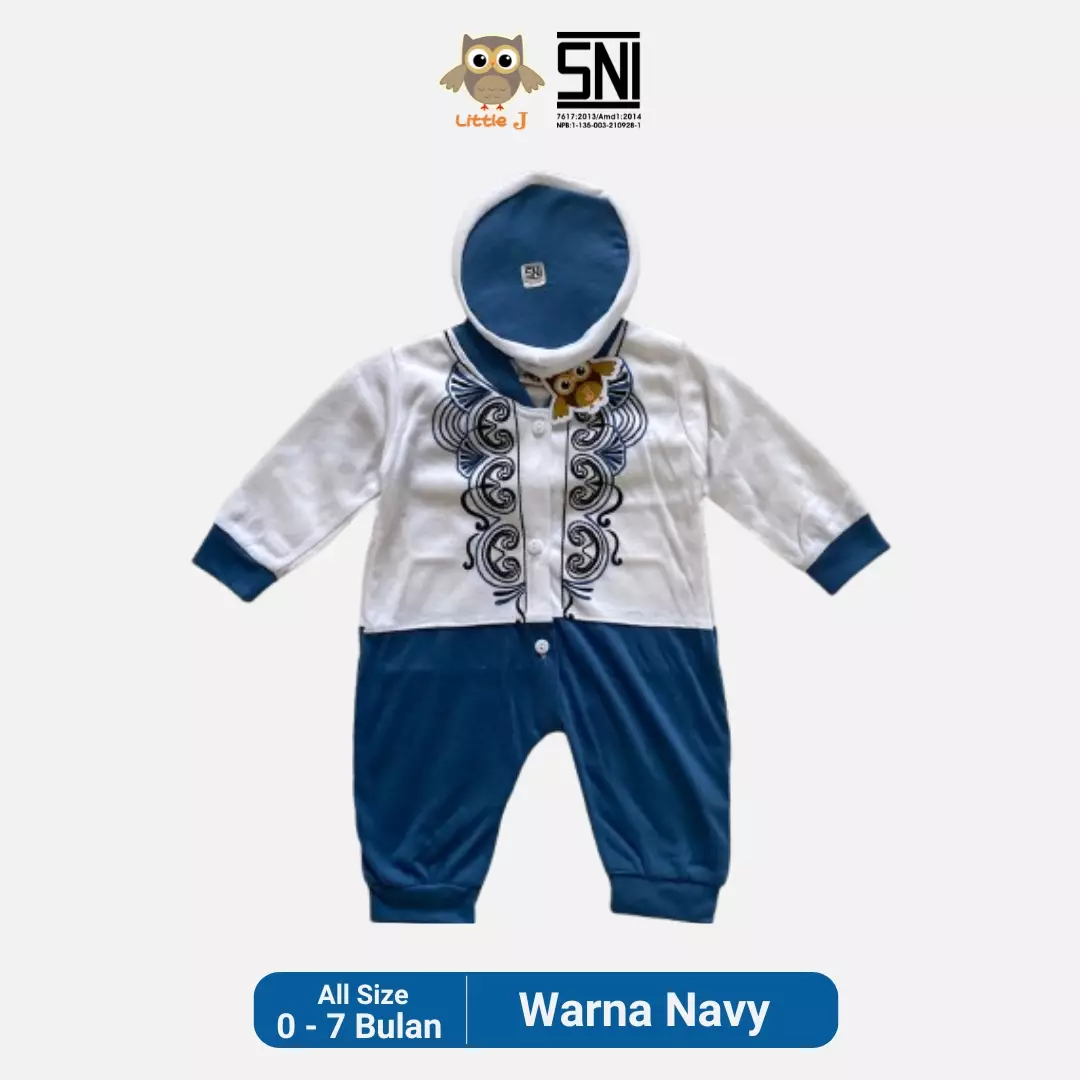 Little J - Koko Set + Peci (Baju Koko baby laki-laki beserta peci) Teracota