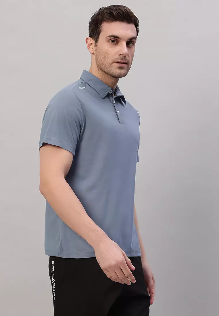 Kaos Polo Biru Performa Pria