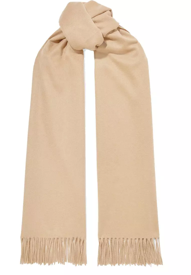 Plain Cashmere Virgin wool Pashmina Syal Wanita Khaki