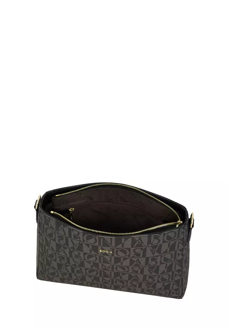 Black Avery Monogram Shoulder Bag